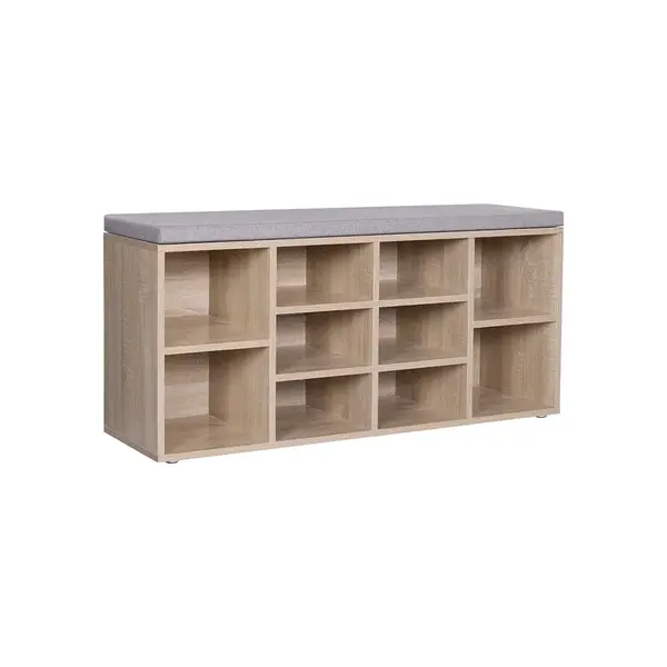 Botník s lavicou so sivým sedákom WESO SONOMA 104x30 cm