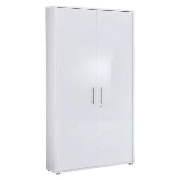 MID.YOU SKŘÍŇ NA ŠANONY, bílá, vysoce lesklá bílá, 84,4/185,6/33 cm