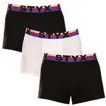 Styx 3PACK pánské boxerky sportovní guma vícebarevné trikolóra (3G19001) XXL