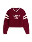 Tommy Jeans Sveter '85'  bordová / biela