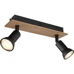GLOBO 2bodové svietidlo DREW čierna/hnedá GU10 35 W 250 x 60 x 90 mm