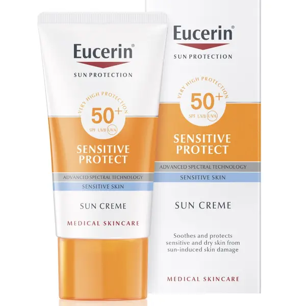 Eucerin SUN Sensitive Protect SPF50+ vysoce ochranný krém na obličej 50 ml