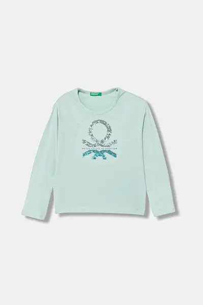 Dětské bavlněné tričko s dlouhým rukávem United Colors of Benetton