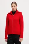 Kardigan s příměsí vlny Newland LADY W FULL ZIP červená barva, N46808.116