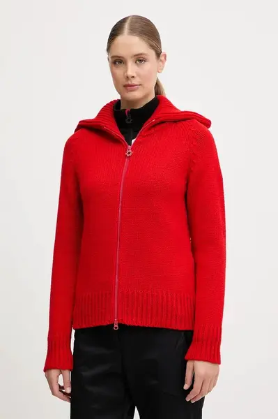 Kardigan s příměsí vlny Newland LADY W FULL ZIP červená barva, N46808.116
