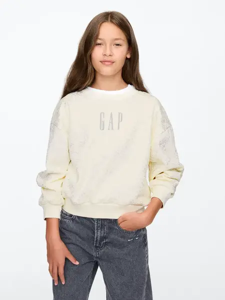 GAP Dívčí Dětská oversize mikina s logem 628718-01 Velikost: S