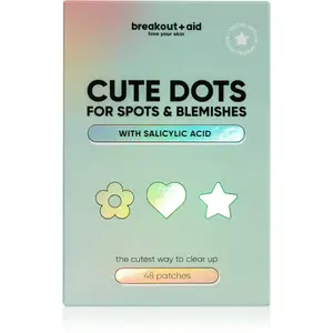 breakout + aid Cute Dots For Spots and Blemishes lokálna starostlivosť proti akné s kyselinou salicylovou 48 ks