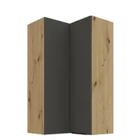 Horní rohová skříňka Aria 60x60 GN-108 2F (90°) Barva korpusu: Dub artisan, Barva dvířek: GR - Graphite AFM