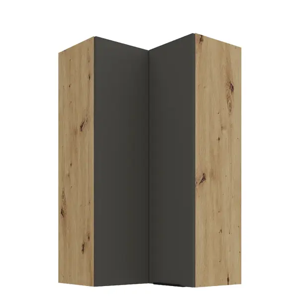 Horní rohová skříňka Aria 60x60 GN-108 2F (90°) Barva korpusu: Dub artisan, Barva dvířek: GR - Graphite AFM