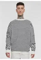 Pánská mikina Striped Crewneck bílý - písek/černá