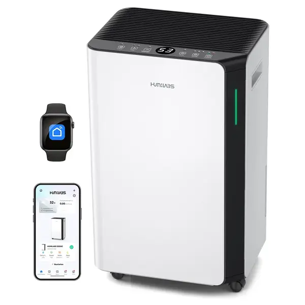 HUMILABS 20L Dehumidifier Wi-Fi & App Control 24H Timer 4.5L Water Tank & Drain Hose 3 Modes Coverage Area 60square meters