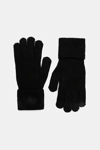 Rukavice s přídavkem vlny Guess CRESIDIA černá barva, AW5405 POL02