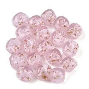 Handmade Gold Sand Lampwork Beads