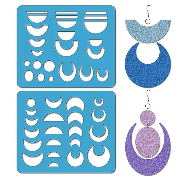 2Pcs 2 Style Acrylic Earring Handwork Template
