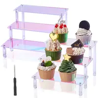 3-Layer Rectangle Acrylic Minifigures Organizer Display Risers