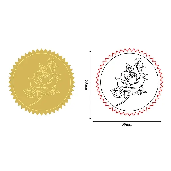 Self Adhesive Gold Foil Embossed Stickers