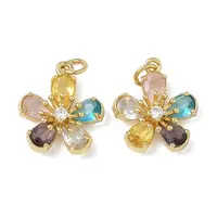 Brass Micro Pave Cubic Zirconia Pendants