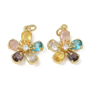 Brass Micro Pave Cubic Zirconia Pendants