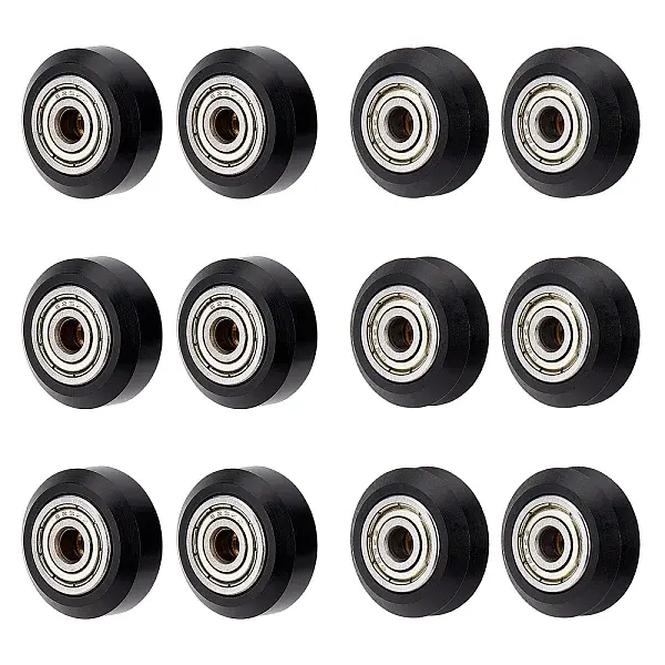 12Pcs 2 Style Plastic & Steel Pulley