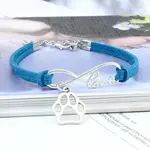 Infinity & Paw Print & Word Love Alloy with Suede Cord Charm Bracelets