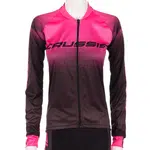 Dámský cyklistický dres s dlouhým rukávem Crussis CSW-061 černo-růžová XS