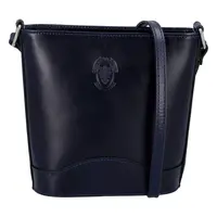 Dámská kožená crossbody kabelka černá - Delami Sariel