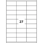 Samolepicí etikety 63,5 x 29,6 mm, 27 etiket, A4, 100 listů