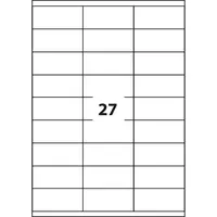 Samolepicí etikety 63,5 x 29,6 mm, 27 etiket, A4, 100 listů