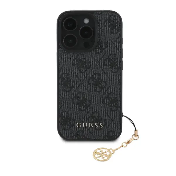 Zadní kryt Guess 4G Charm pro Apple iPhone 16 Pro Max, tón v tónu šedá