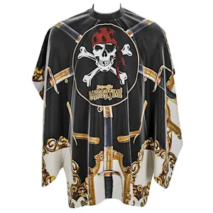 Pánská pláštěnka na stříhání vlasů a vousů Barbertime Sworded Pro Barber Cape XXL - černo bílá - Pirates of the Barbertime + dárek zdarma