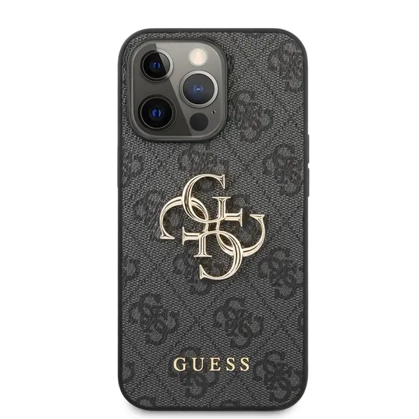 Zadní kryt Guess Big 4G Metal Logo Case pro Apple iPhone 13 Pro Max, šedá