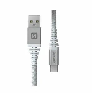 Swissten Kevlar USB/USB-C 1,5m bílá