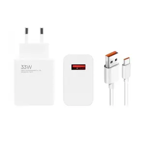 Xiaomi MDY-14-EL USB-A 33W cestovní nabíječka + USB-C 6A datový kabel, bílá
