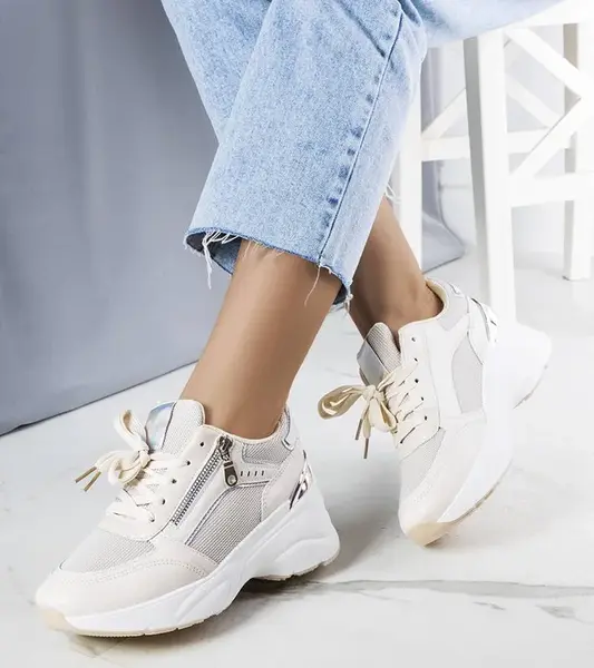 Gemre Beige wedge sneakers Stacey
