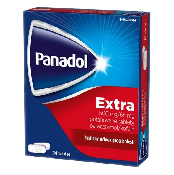 PANADOL Extra 500mg/65mg 24 potahovaných tablet IV