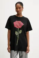 Bavlněné tričko Farm Rio dámské, černá barva, 346292