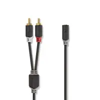 Kabel 2x Cinch konektor/Jack 3,5mm zdířka 0,2m NEDIS CABW22255AT02
