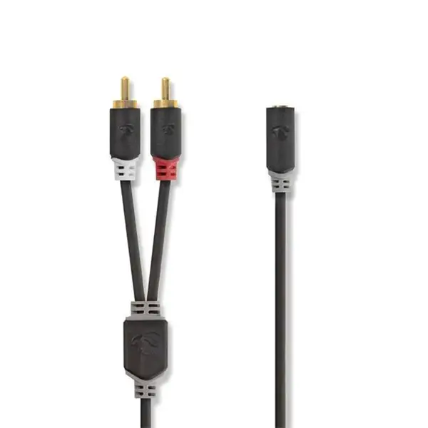 Kabel 2x Cinch konektor/Jack 3,5mm zdířka 0,2m NEDIS CABW22255AT02