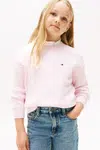 Dětský bavlněný svetr Tommy Hilfiger růžová barva, KG0KG08547