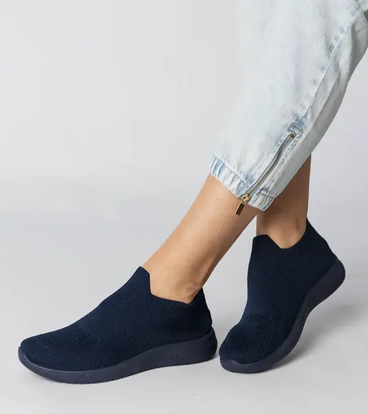 Gemre Navy sports sneakers with sock-like upper Kreta