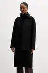 Kabát s vlnou Liu Jo černá barva, MF5025 T4627