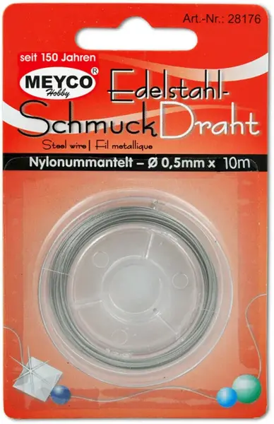 Drát v nylonu stříbrný