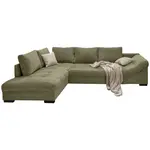 P & B ROHOVÁ SEDAČKA, textil, olivově zelená