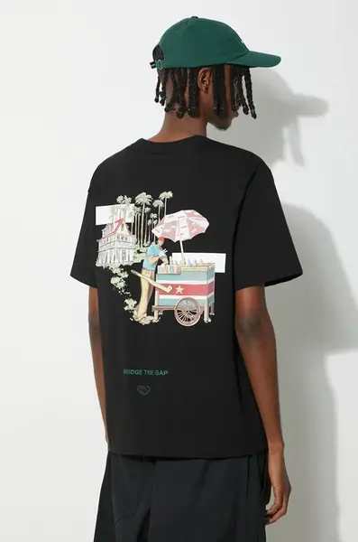 Bavlněné tričko Filling Pieces Ice Vendor černá barva, s potiskem, 74434011861