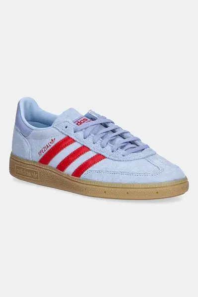 Semišové tenisky adidas Originals Handball Spezial dámské, modrá barva, JR3639