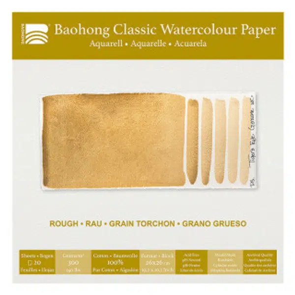 Akvarelový blok Baohong Classic 26x26cm rough 300g