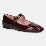Kožené baleríny Pretty Ballerinas Camille vínová barva, 52659_001