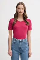Bavlněné tričko United Colors of Benetton dámské, fialová barva, 3GA2E16A0