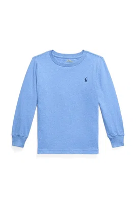 Dětské bavlněné tričko s dlouhým rukávem Polo Ralph Lauren modrá barva, 322854677096