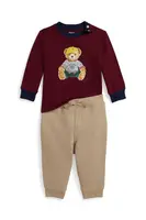 Kojenecká tepláková souprava Polo Ralph Lauren vínová barva, 320980929001